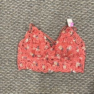 VS Pink Lace and Floral Bralette NWT